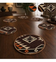 BK Gift 6 Adet El Yapımı Anadolu İzleri Kilim Kumaşı Supla Koleksiyonu 27cm -5