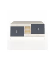 Kronos Konsol 5 Raflı 4 Çekmeceli 4 Kapaklı 220x59x99 Aytaşı-Antrasit/Aytaşı