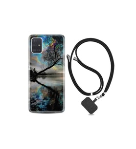 Samsung Galaxy A71 Kılıf Resimli Desenli Silikon Boyun Askılı Dream World 1839