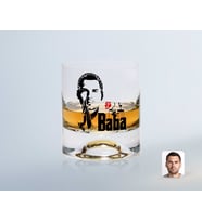 BK Gift Kişiye Özel Renkli Baskılı Godfather Baba Tasarımlı Viski Bardağı-1 (Beyaz)