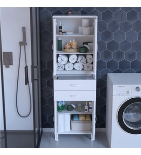 Modilayn SOFT ERA 55 x 187,9 x 32,5 cm Kapaklı Ve Çekmeceli Çok Amaçlı Banyo & Mutfak Dolabı