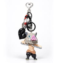 Demon Slayer Inosuke Yaban Domuzu Versiyonu Figürlü Yıldızlı Anahtarlık Çanta Süsü