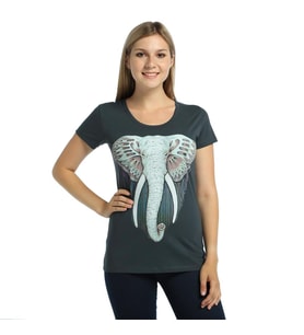 Bant Giyim - Elephant Fil Füme Kadın T-shirt Tişört
