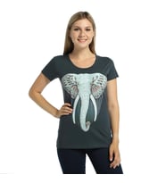Bant Giyim - Elephant Fil Füme Kadın T-shirt Tişört