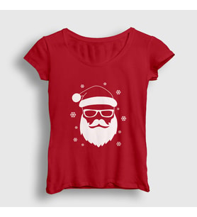Presmono Kadın Kırmızı Noel Baba Santa Claus Yılbaşı T-Shirt 270371tt