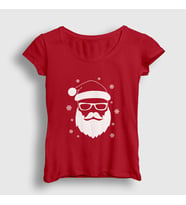 Presmono Kadın Kırmızı Noel Baba Santa Claus Yılbaşı T-Shirt 270371tt