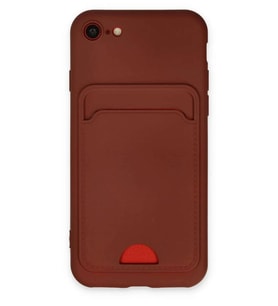 iPhone 7 Kılıf Kelvin Kartvizitli Silikon - Bordo