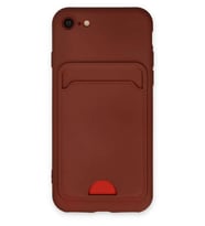iPhone 7 Kılıf Kelvin Kartvizitli Silikon - Bordo