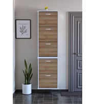 Eliusta Porta 10 Bölmeli Ayakkabılık Meşe 52 cm Genişlikte 52x193x26 cm Duvara Monte Ayakkabılık