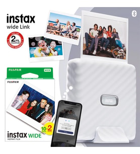 Instax Wide Link Beyaz Akıllı Telefon Yazıcısı ve 20'li Film