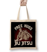 Funny Free Hugs Jiu Jitsu Pun BJJ Martial Arts Bez Çanta Uzun Saplı