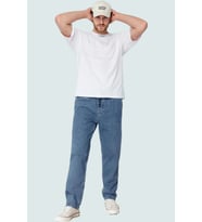 Erkek Moda Regular Fit Kot Pantolon Geniş Kalıp Pamuk Günlük Kombinler Mevsimlik Kullanım