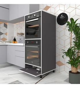 Kenzlife fırın dolabı halime gri 145*60*56 mutfak kapaklı ayaklı banyo kiler ofis