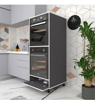 Kenzlife fırın dolabı halime gri 145*60*56 mutfak kapaklı ayaklı banyo kiler ofis
