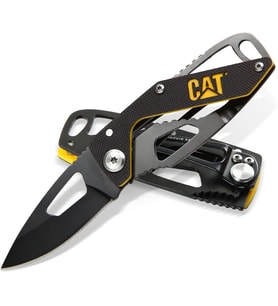 CAT DA980265 Kemer Askı Kancalı Katlanabilir 13CM Paslanmaz Çelik Siyah Kamp Çakısı