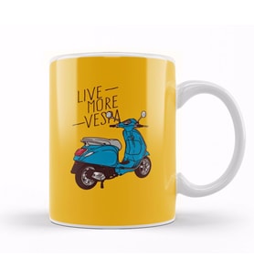 Live More Vespa Kupa Bardak Porselen