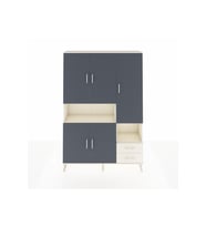 Arges Dolap 10 Raflı 2 Çekmeceli 5 Kapaklı 132x30x195 Aytaşı-Antrasit/Aytaşı