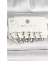 316L Çelik Gümüş Renk Üçgen Model Kadın Küpe Seti - TJ-BKP10349