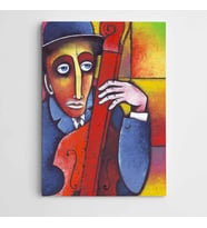 Müzisyen Çello Modern Sanat Kanvas Tablo