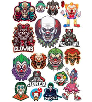Palyaço Sticker Set 16 Parça Telefon, Tablet, Defter, Laptop Sticker