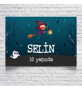 Cadı Temalı Doğum Günü Afişi