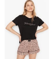 Victoria's Secret Kadın Pamuklu T-shirt(tişört) (Siyah)