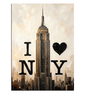 Empire State I Love Ny Dekoratif Kanvas - Mdf Ahşap Tablo