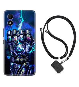 TCL 303 Kılıf Silikon Boyun Askılı İpli Desenli Silikon Thunder Play 1760