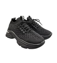 Aybaak 5008 Taşlı Dolgu Topuk Kadın Ayakkabı Sneaker (Siyah)