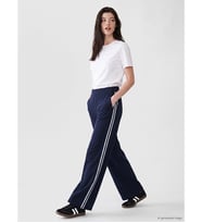 LCW Comfort Lacivert Yanları Şeritli Geniş Paça Kadın Eşofman Altı