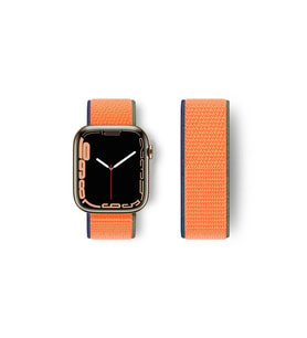 Apple Watch 42mm Hasırlı Cırtcırtlı Kordon - Turuncu