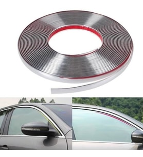 18 mm 3D Dekoratif Krom Nikelaj Şerit Çıta Panjur Kalın Şerit 1 Metre