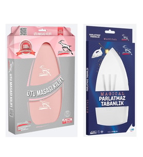 Gazella Ütü Altlığı +  Ütü Masası Kılıfı Bezi 50 x 135 cm Pudra Set