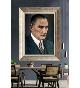 Gümüş Çerçeveli Atatürk Tablo za182
