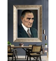 Gümüş Çerçeveli Atatürk Tablo za182