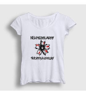 Presmono Kadın Beyaz Good Day Müzik New Model Army T-Shirt 484923tt