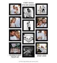 12 Adet 15x15 Çerçeve - Mdf Çerçeve - Kare Fotoğraf Çerçevesi (Siyah)