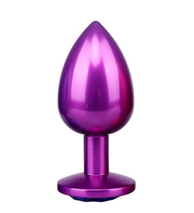 Metal Mor Renk Beyaz Taşlı Küçük Plug