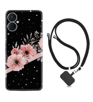 Tecno Spark 9T Kılıf Resimli Boyun Askılı İpli Desenli Silikon Flowers Dots 1423