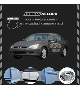 Honda Accord Oto Araç Kapı Koruma Fitili 5metre Parlak Gri Renk