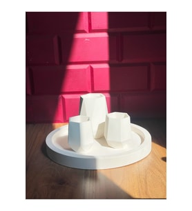 Modern El Yapımı Beton & Seramik Dekoratif Set 4 Parça