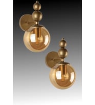 Bolivia 2li Eskitme Gold Bal Camlı Duvar Aplik ( Pilli Değildir)