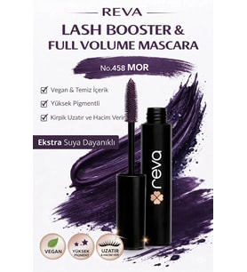 Lash Booster & Full Volume Color Maskara Prune-Tam Hacim & Uzatan Renkli Maskara Mor 458