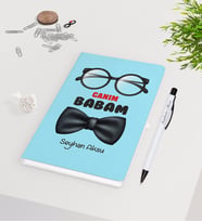 BK Gift Kişiye Özel Canım Babam Tasarımlı Beyaz Defter Kalem Seti - Model 6