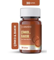 Erbatab Çinko ve Bakır 30 Kapsül 15 Mg Çinko Pikolinat ve 1000 Mcg Bakır İçeren Takviye Edici Gıda