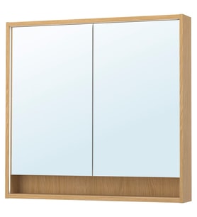 Banyo Duvar Dolabı, Meşe Görünümlü, 100x15x95 cm