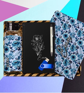 eJOYA Kişiye Özel Defter & Kalem & Matara & Mousepad & Usb Bellek Hediye Kutusu 112965
