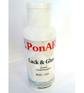 Ponart Lack & Glue Su Bazlı Şeffaf Vernik ve Yapıştırıcı 100 ml. 