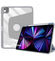 Apple iPad Air 13inç M2/M3 Kılıf Termik Kalem Bölmeli Dönebilen Standlı Case A28 (Gri)