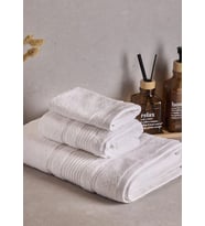 Towy White %100 Pamuk 3'lü Banyo Havlusu Seti